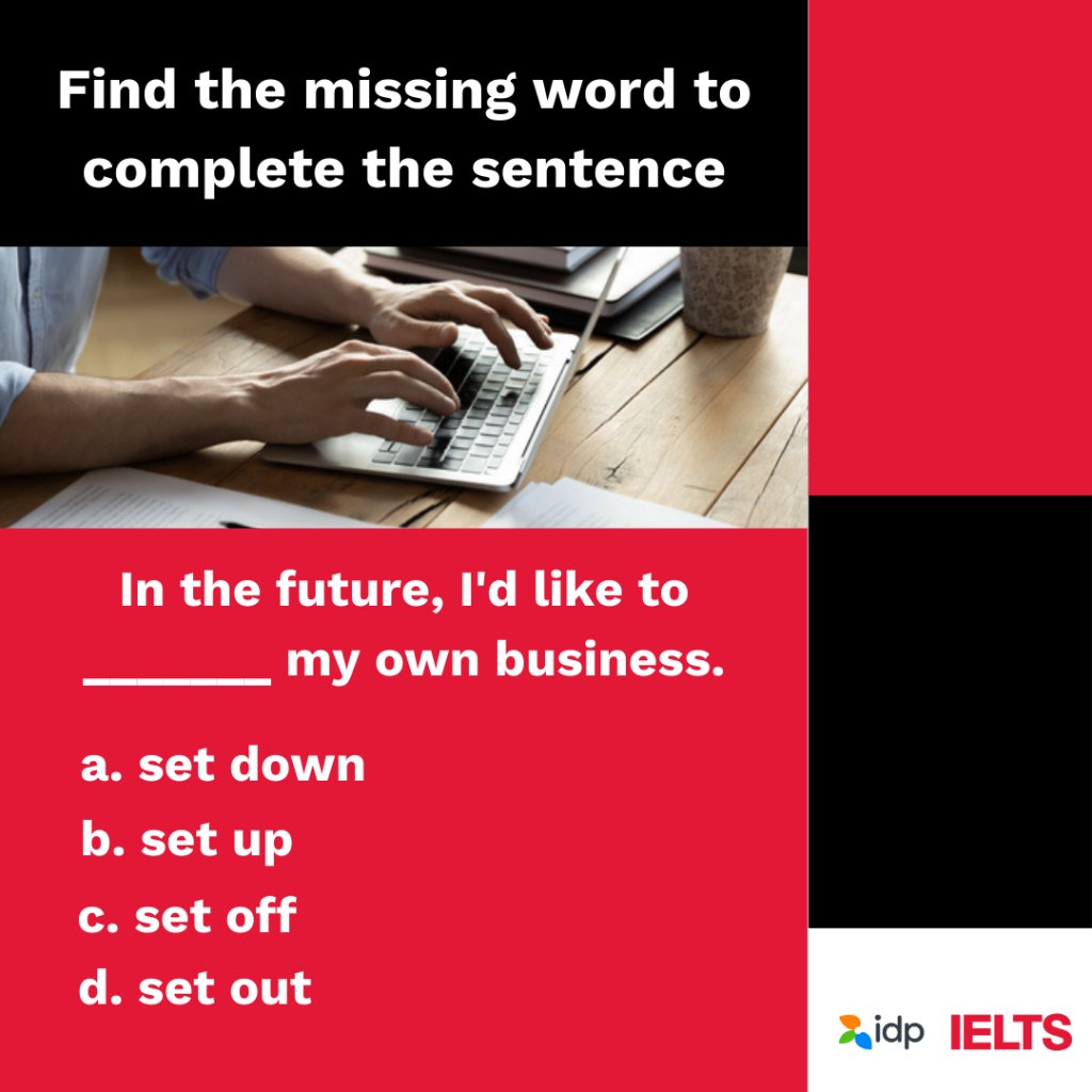 Are you ready to challenge yourself?

Try filling in the appropriate word to make the sentence complete.

Let's see if you can get it right 😀

#education #studyabroad #idp #internationaleducation #idpeducation #languagetest #englishlanguage #ielts #ieltstest #ieltsscore