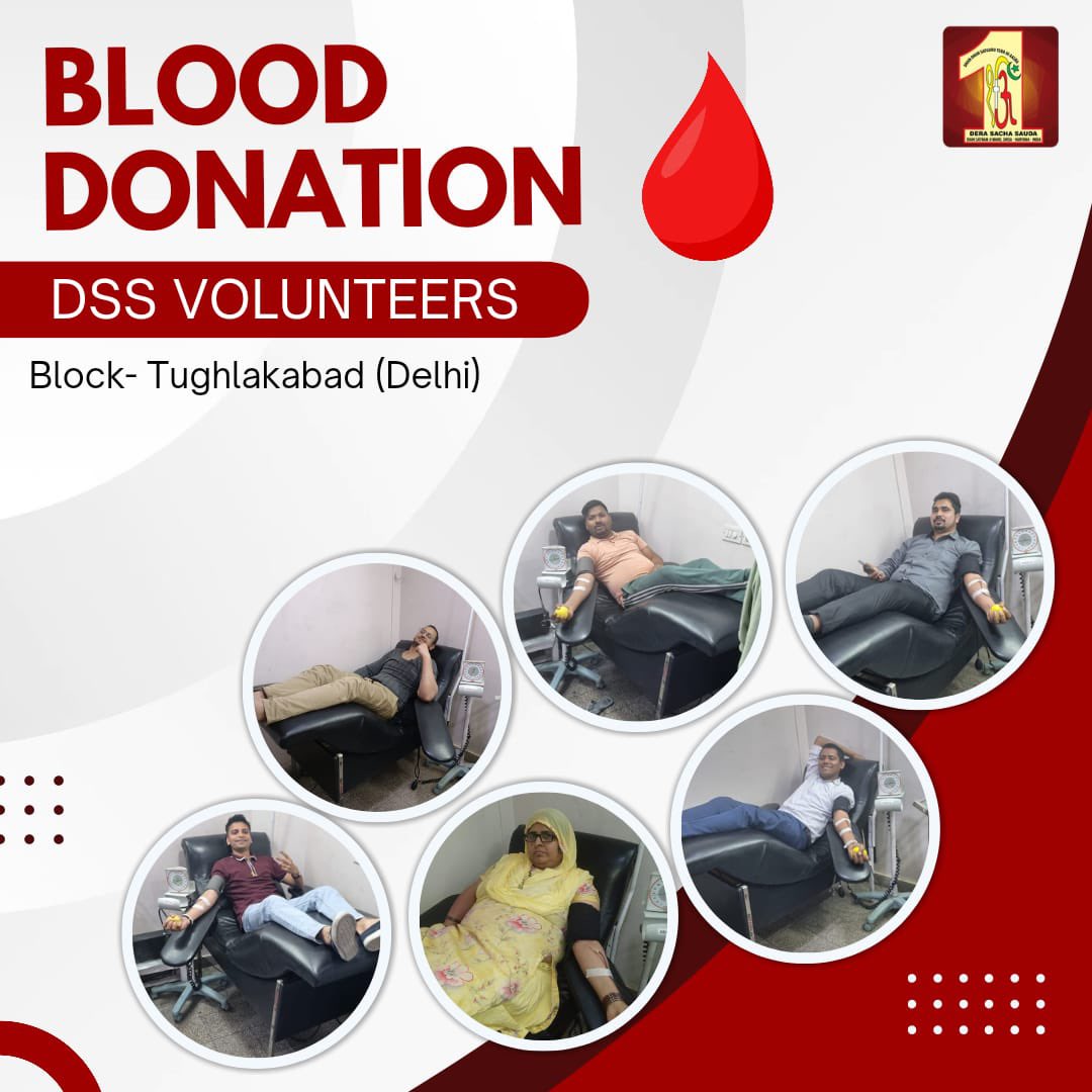 In Tughlakabad, Delhi, volunteers have come together in a profound act of kindness, donating their blood to save the lives of those in need. Inspired by the compassionate teachings of Saint Dr. @Gurmeetramrahim Singh Ji Insan, these dedicated Dera Sacha Sauda volunteers embody…