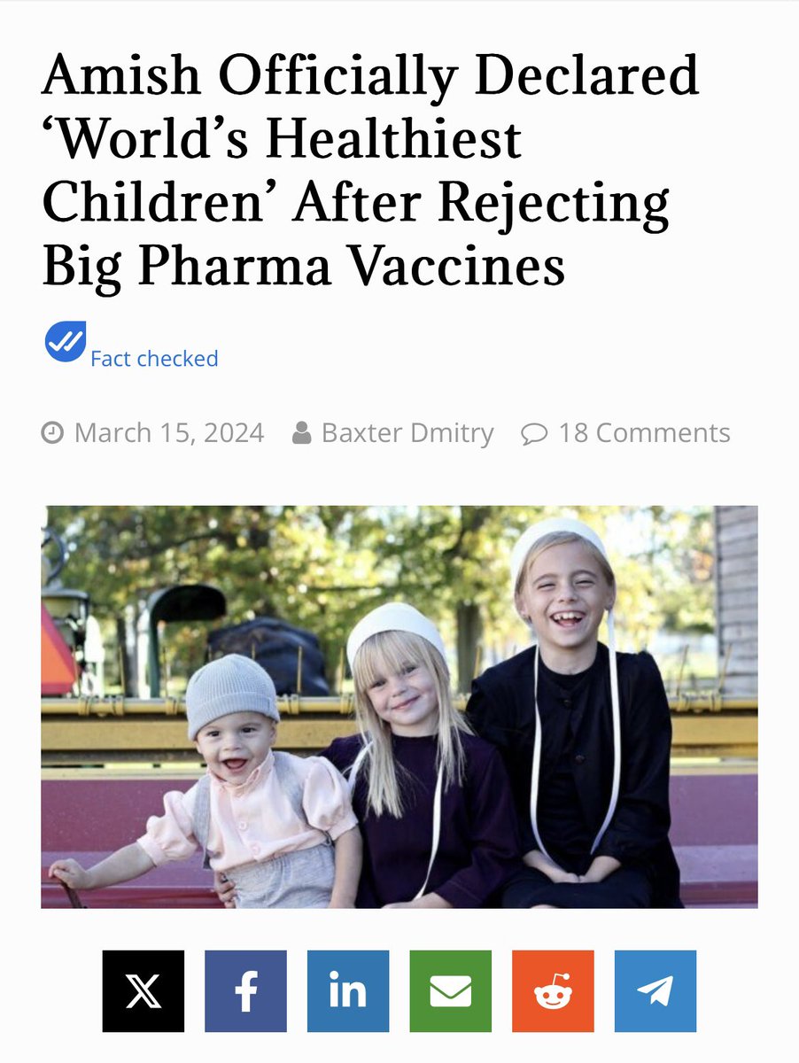 A major new investigation has found that Amish children are free from the chronic conditions that are affecting young children across the rest of the world. A study conducted by the Vaccine Safety Research Foundation (VSRF) found that Covid death rates among Amish communities