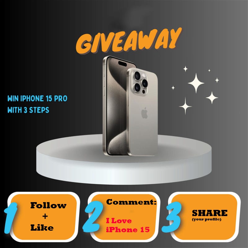 iPhone 15 Pro Max Giveaway! Win the latest phone from Apple!  How to enter: 👉mixo.io/site/i-phone-1…

 #iPhone15ProMax #iPhone15 #Giveaways #Apple #giftsforher #StrikeFebruary16 #USAF #SuperBow #Brexit #PensionReform #NHS #SNCF 
#EducationNationale #YellowVests #Macron