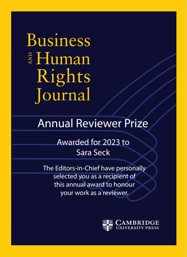 Congratulations to Sara Seck @SaraSeck @DalhousieU, for being awarded the BHRJ Best Reviewer of 2023. Our BHRJ reviewers are instrumental in upholding the journal's quality and engaging our audience. A huge thanks for your support of the journal through reviewing. @ARamasastry
