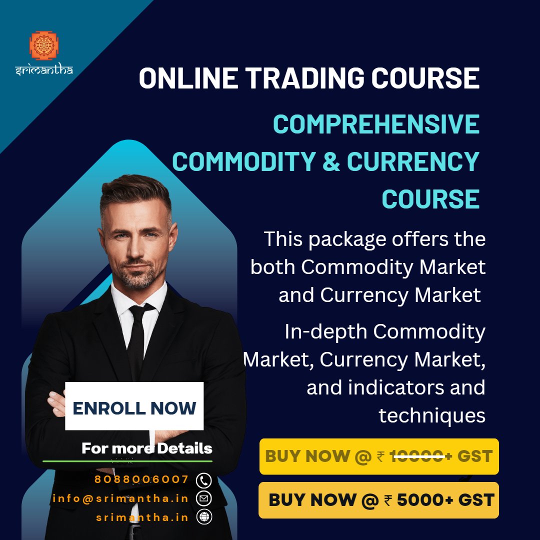 Course Details:
 [srimantha.in/page/commodity…] 

#TradingSkills #CommodityTrading #CurrencyTrading #AdaptiveTrader #LearnToEarn #TradingBundle #FinancialFreedom #InvestingWisdom #KnowledgeIsPower