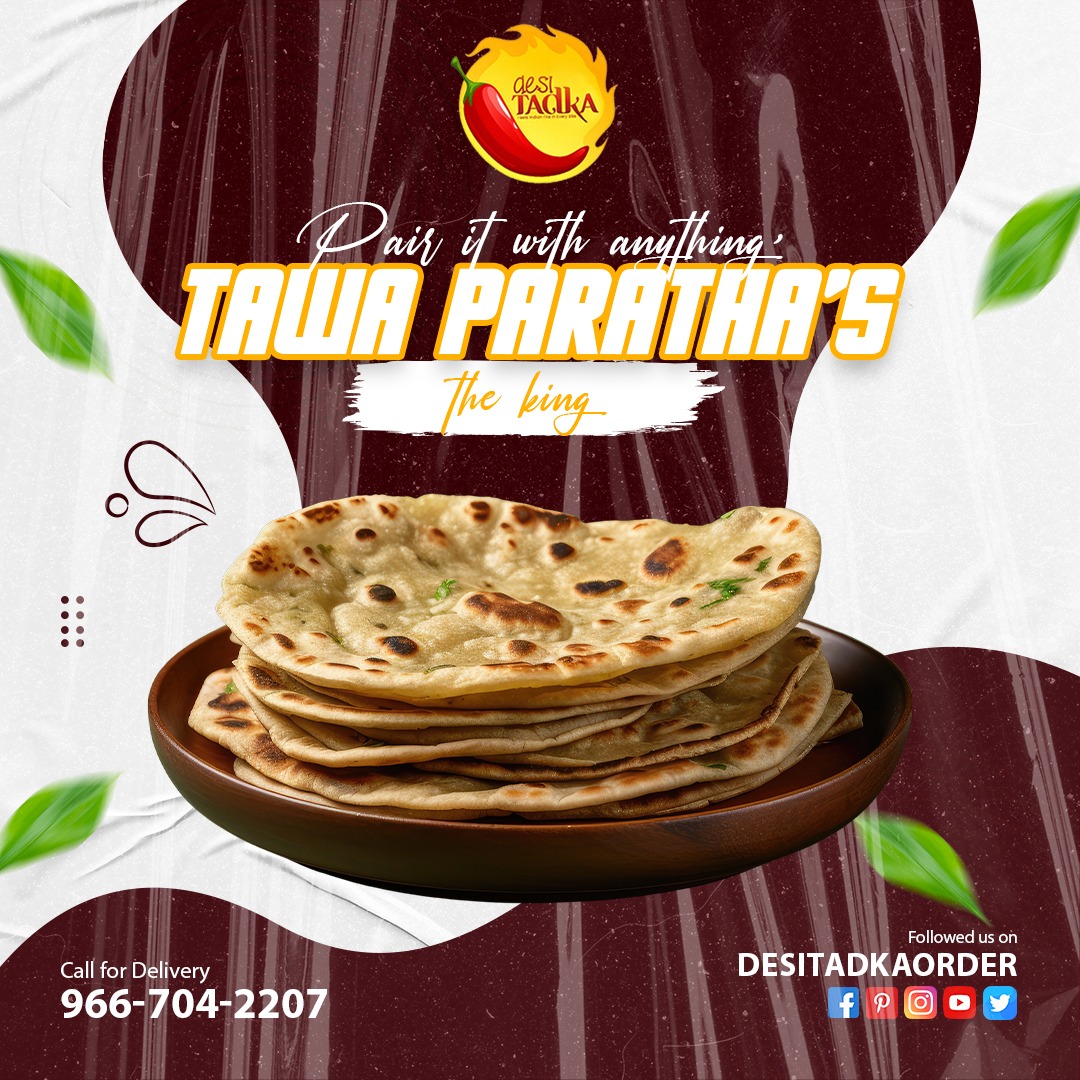 Treat yourself to the delightful flavors
of Tawa Paratha! 😋🥞

Reach Us:
near IILM Institute, IILM Institute, Sector 53, Gurugram,
Haryana 122002
ORDER NOW ON +91 96670 42207
.
.
Follow us on Facebook & Instagram for more - Desi
Tadka Official

#desitadka #desitadkaofficial