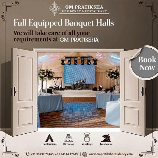 Top Class Facilities With Our Banquet Hall Are Give You Full Of Royal And Freedom To Do All Occasions Peacefully.
.
#ompratiksharesidency #ompratiksha  #bestvacations #weekenddestination #bestplacetovisit #banquet #banquethall #banqueting #banquetnight