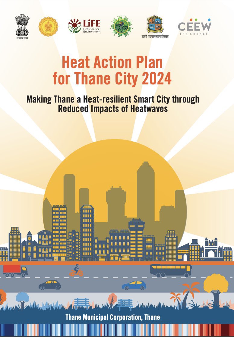#NewReport

By 2040, Thane city in Maharashtra is likely to experience a 3x increase in the frequency of extreme hot days and a 4x in the frequency of warm nights.

A collaboration between CEEW & @TMCaTweetAway, 'Heat Action Plan for Thane City 2024' undertakes a ward-level…