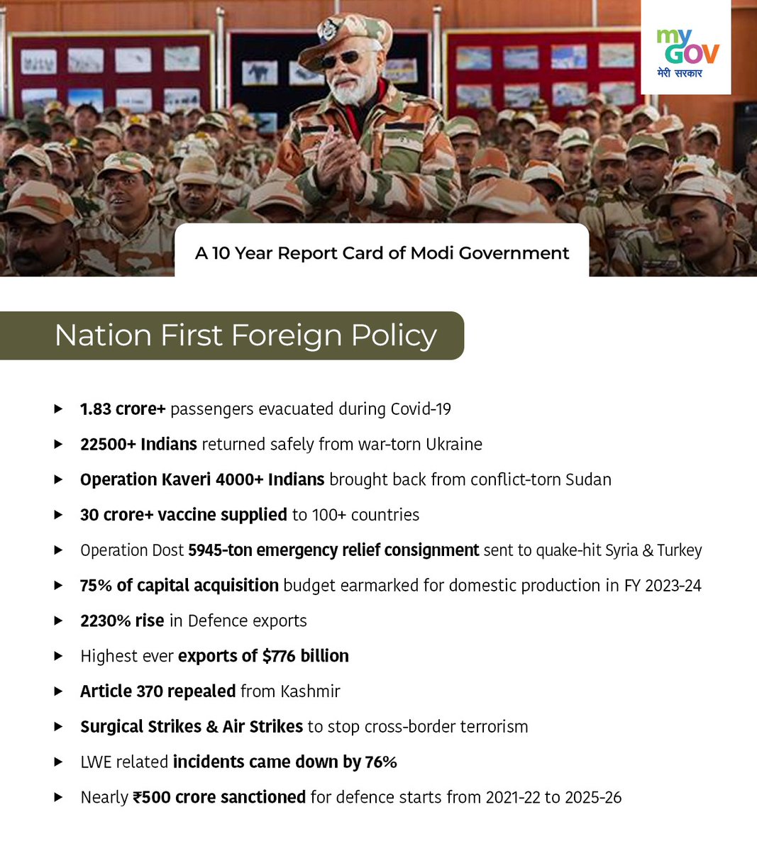 From evacuation missions to Defence collaborations, India prioritizes national interests while contributing to peace, stability, and prosperity on the global stage. 

#HamaraSankalpViksitBharat