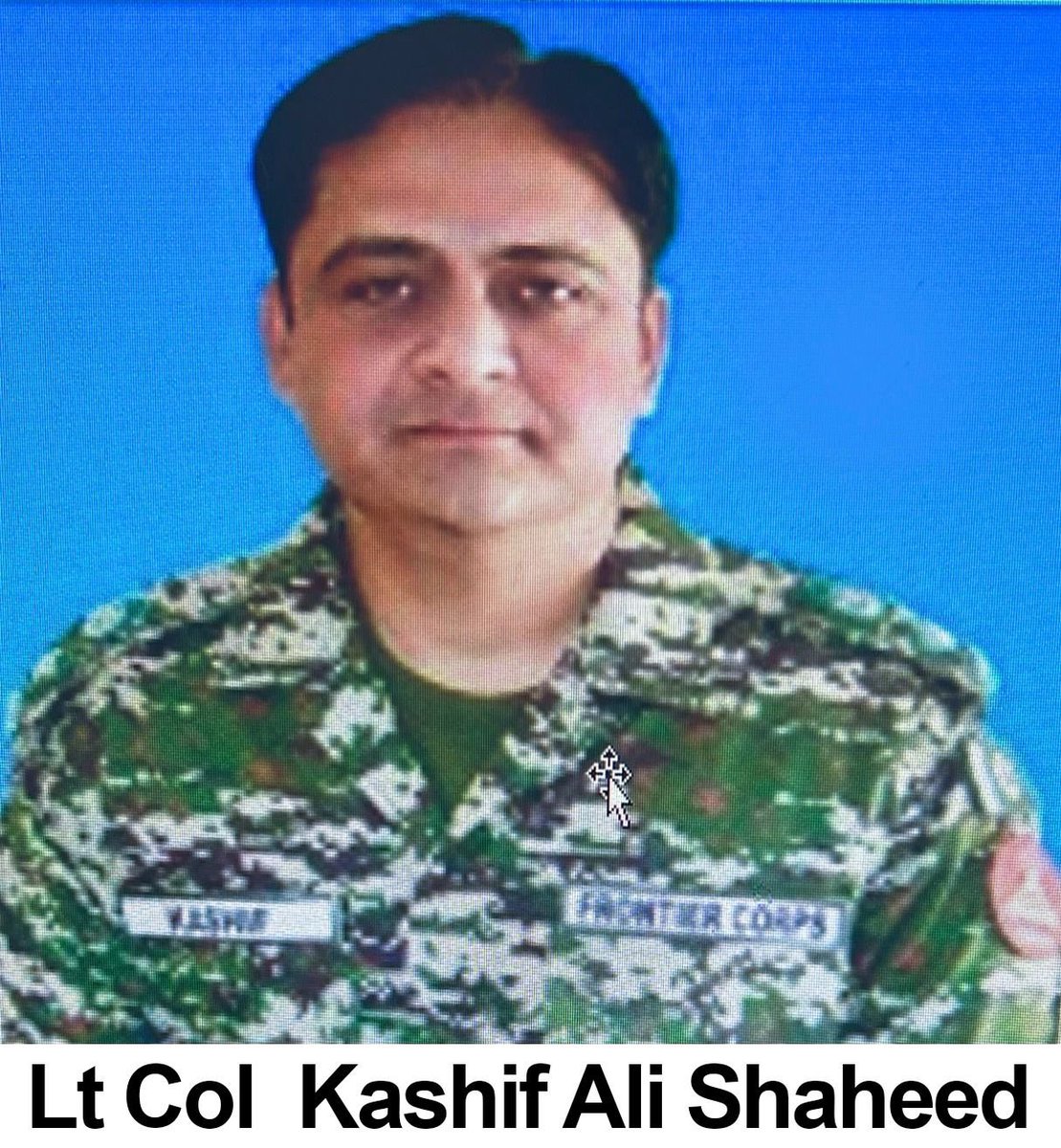khorasandiary's tweet photo. ISPR
“In early hours of 16 March 2024, a group of six terrorists attacked a security forces' post in general area Mir Ali of North Waziristan District. 

As own troops foiled the initial attempt of intrusion, the terrorists rammed an explosive laden vehicle into the post, followed by multiple suicide bombing attacks, which led to collapse of portion of a building, resulting into Shahadat of five brave sons of the soil. The Shuhada include Havildar Sabir (resident of District Khyber), Naik Khurshid  (resident of District Lakki Marwat), Sepoy Nasir (resident of District Peshawar), Sepoy Raja (resident of District Kohat) and Sepoy Sajjad (resident of District Abbotabad).

During the conduct of ensuing clearance operation, own troops led by Lieutenant Colonel Kashif, effectively engaged and killed all six terrorists.

However, during intense exchange of fire, leading his troops from the front, Lieutenant Colonel Syed Kashif Ali (age: 39 years, resident of Karachi) and Captain Muhammad Ahmed Badar (age: 23 years, resident of District Talagang), having fought gallantly, paid the ultimate sacrifice and embraced Shahadat. 

Sanitization operation is being conducted to eliminate any other terrorist present in the area, as security forces of Pakistan are determined to wipe out the menace of terrorism from the country and such sacrifices of our brave soldiers further strengthen our resolve.”