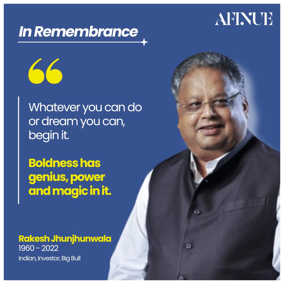 From a modest investment of 5000 rupees in 1985 to a staggering return of INR 11,000 crores, #RakeshJhunjhunwala had carved his legacy as India's 'Big Bull'.

His bullish outlook not being limited to the Indian stock market; but extended to the Indian economy as a whole.