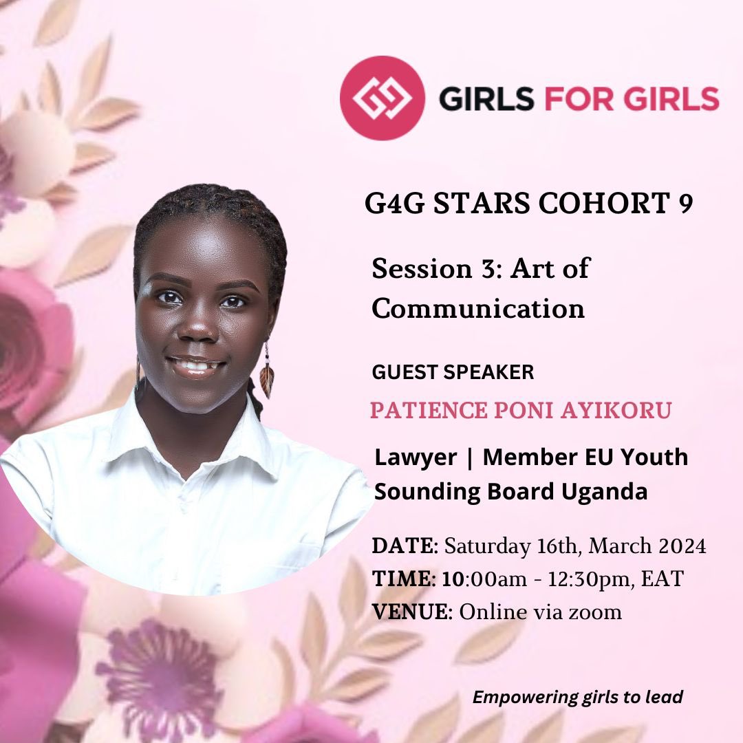 Delighted to be speaking to the @G4GUganda Stars Cohort 9 about the Art of Communication. I have had the privilege of speaking about this topic three times to the young leaders. It is encouraging that the cohorts appreciate my sessions on the topic. Three is indeed a Charm 💫