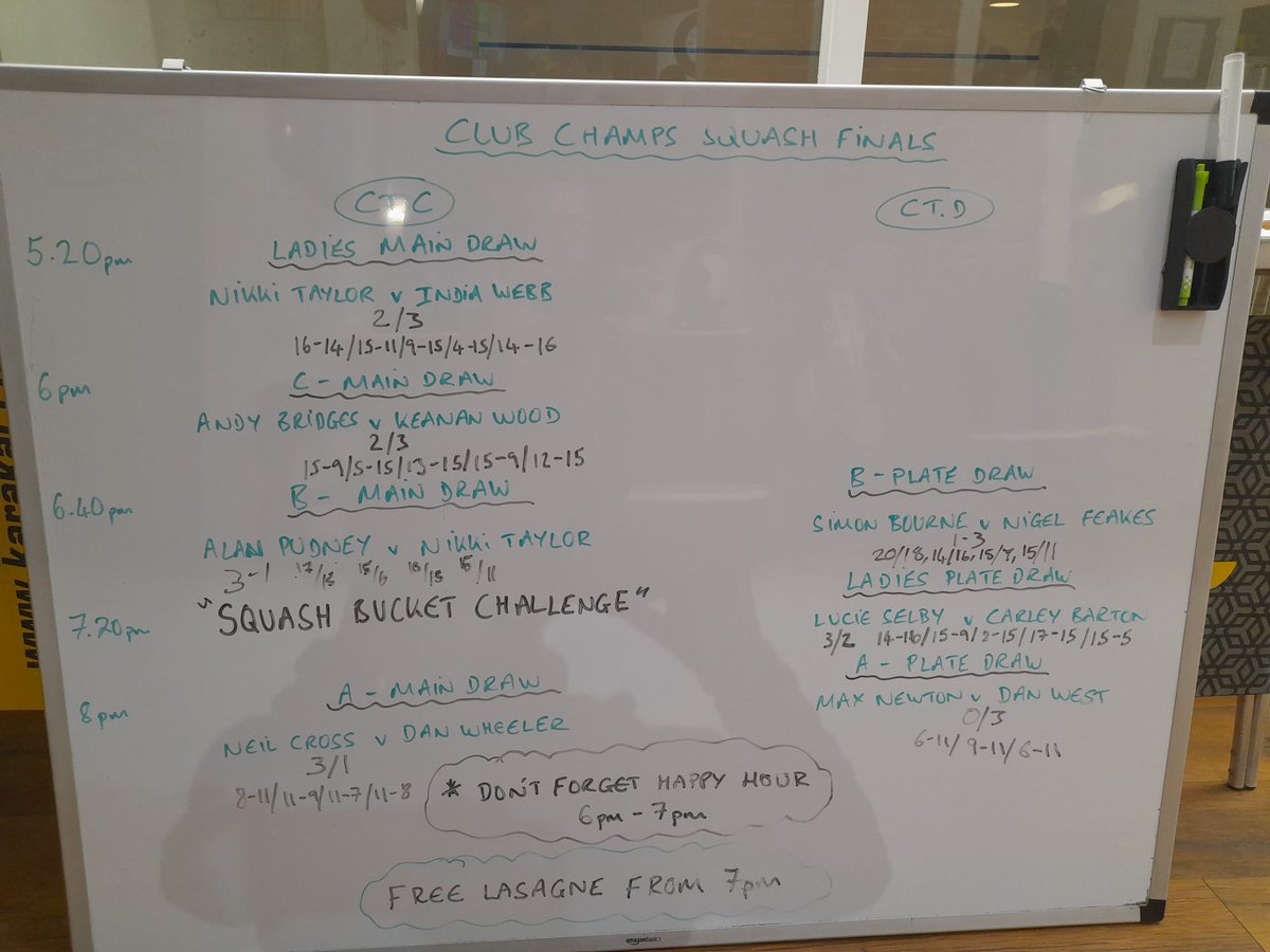 The results are in from the Squash Club Champs 👏 A massive well done to all the players throughout the rounds. And a big thank you to Paul Allen for organising 🤗 Some great games in the finals 🏆