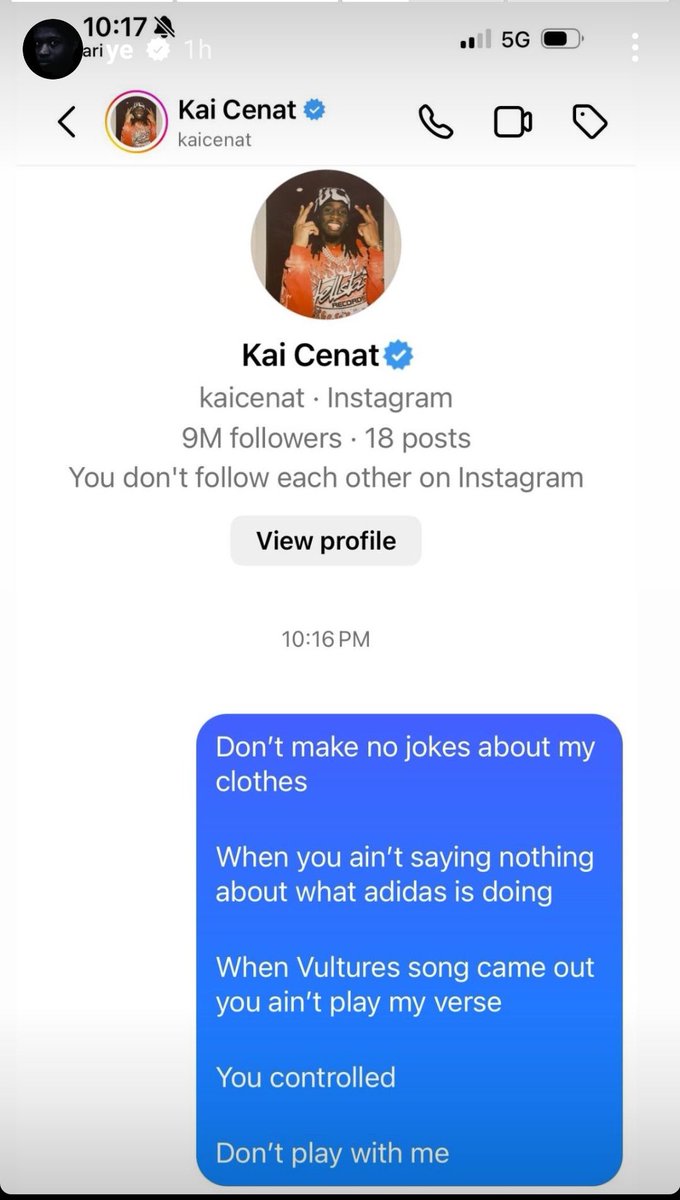 ayeejuju's tweet photo. kanye cooked kai cenat 😭 https://t.co/fTUzSTMNwL