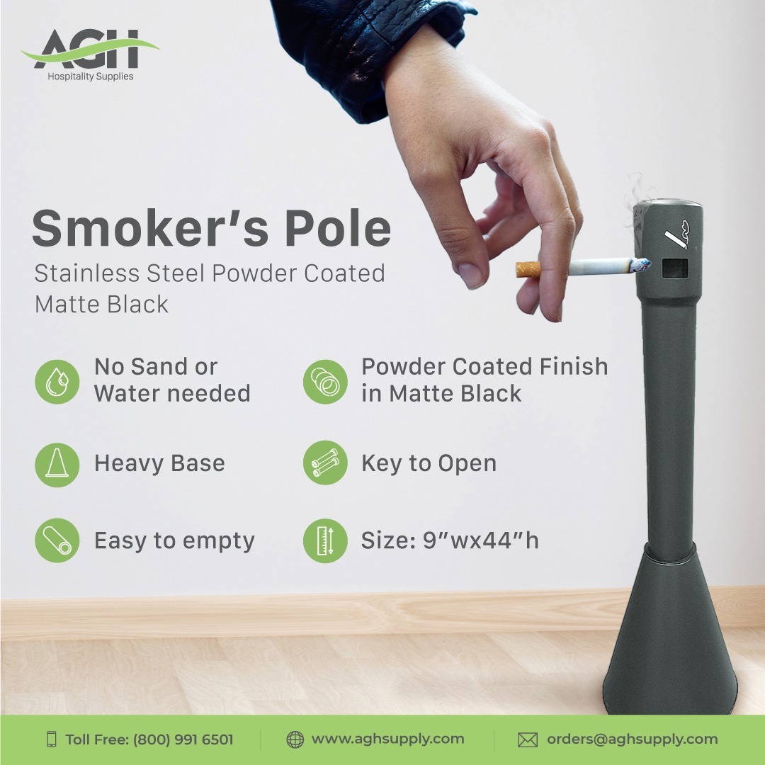 Create designated smoking areas with style! AGH Smoker Poles - the elegant solution for a clean and smoke-free environment.

aghsupply.com/smokers-pole-s…

#AGHSmokeFree #StylishSolutions #smokerspole #hospitalitysupply #hotels #motels #hotelmotelsupply #hotelmotel