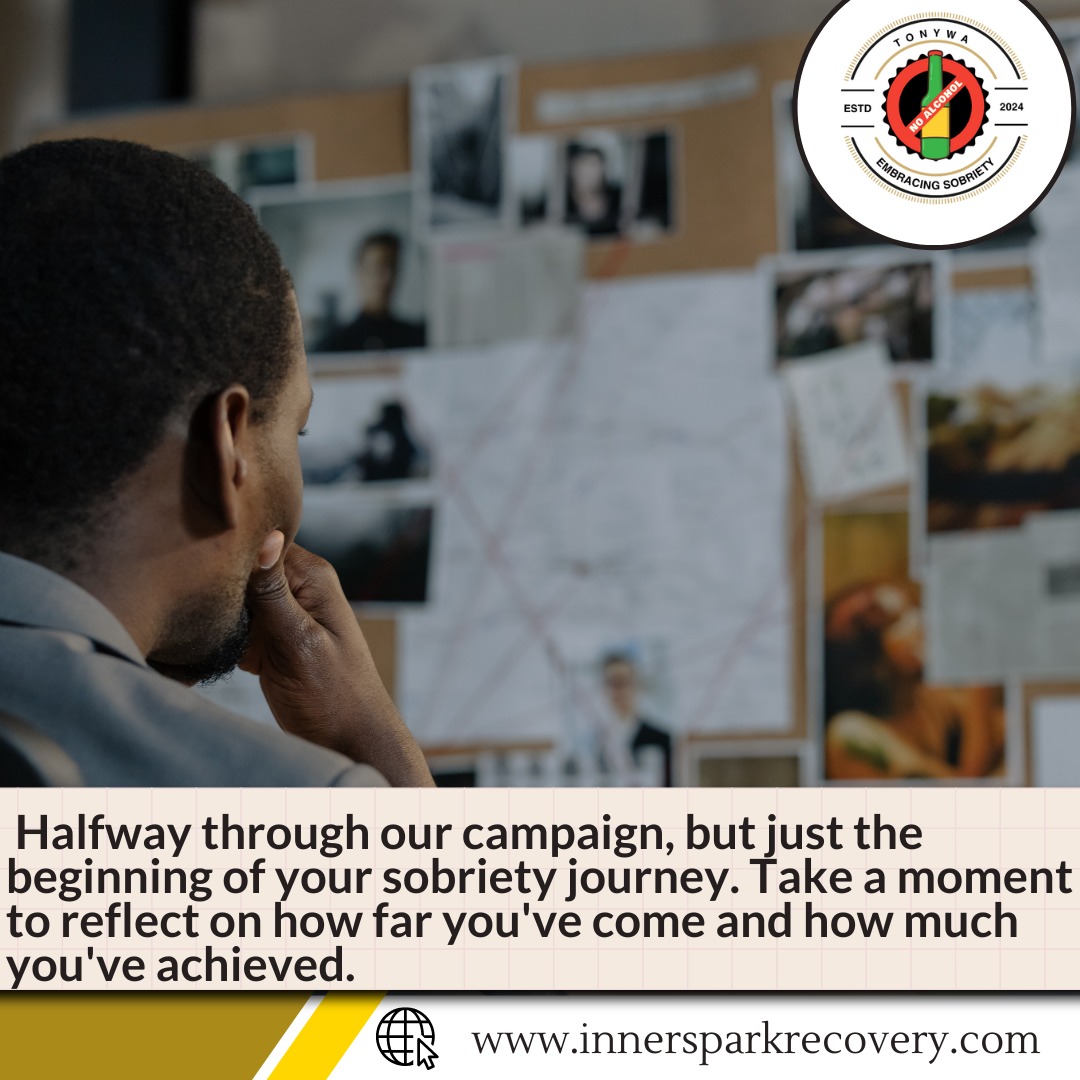 innersparkrcv's tweet image. Halfway through our campaign, but your sobriety journey is just beginning. Reflect on your progress and achievements. Keep going strong! #Milestone #KeepGoingStrong