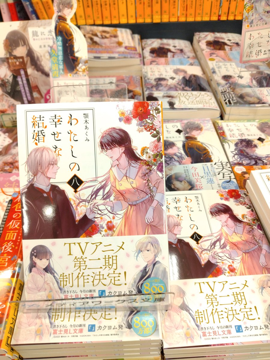 🌸アニメ二期製作決定🌸 私の幸せな結婚⑧が入荷しました🌼 珍しく洋装の美世がかわいいです🪻 #私の幸せな結婚 #顎木あくみ