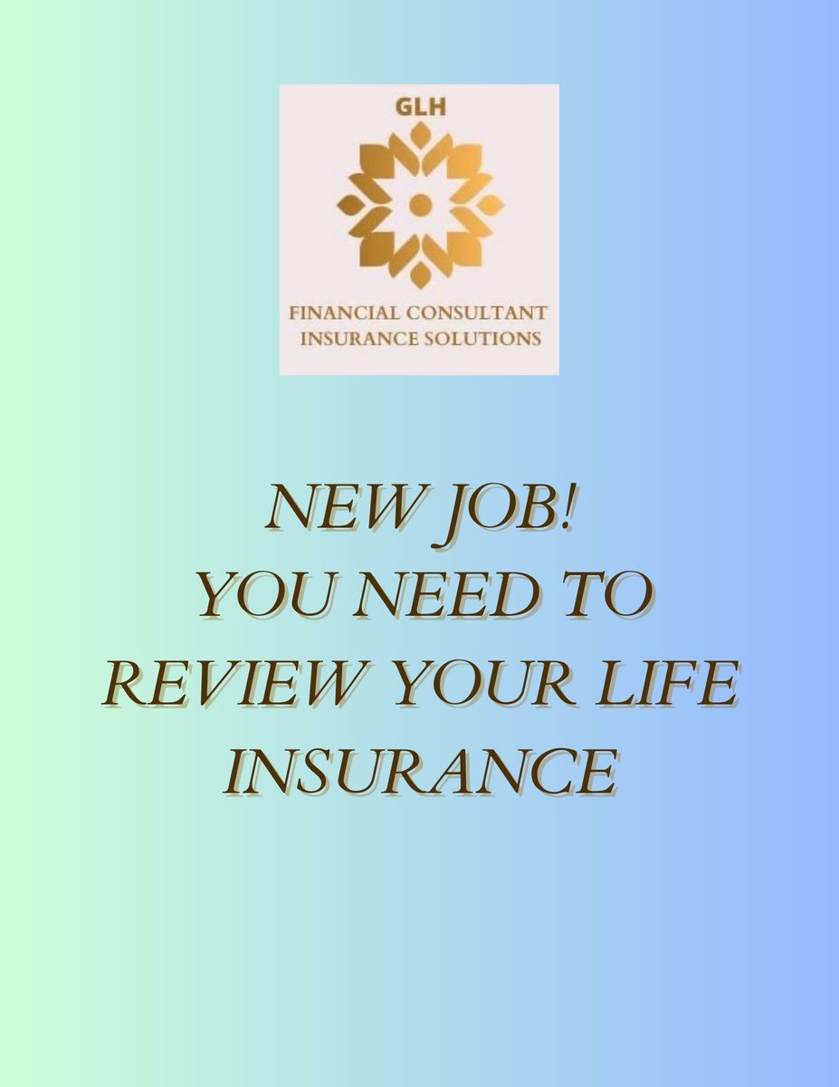 GLHFinancial's tweet image. New Job, you need to review your Life Insurance
#glhfinancialservices
#glhfinancialconsultant
#lifeinsurancereview