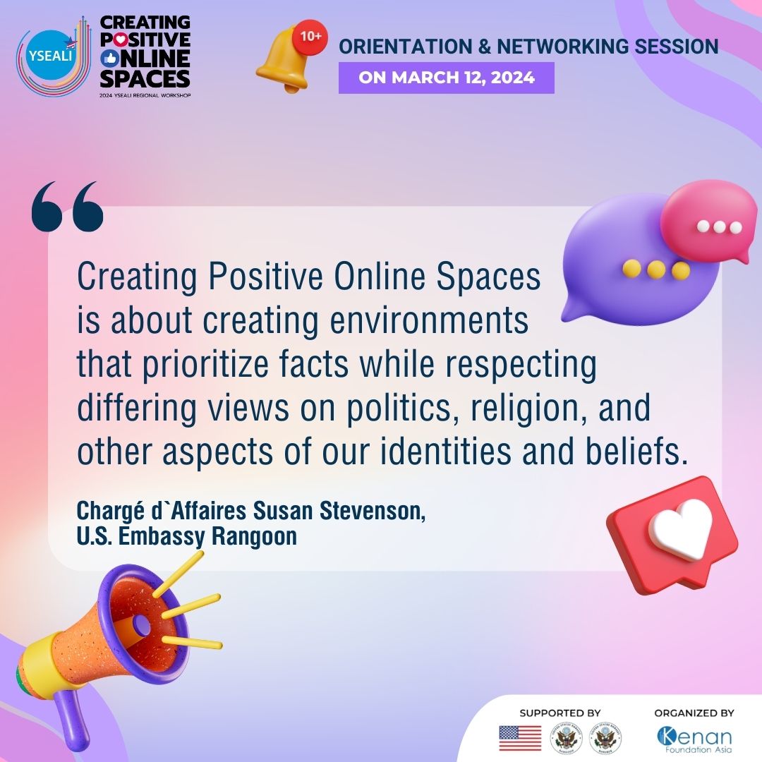 We're excited to see what happens next as we delve deeper into this crucial topic in Bangkok! Stay tuned for updates and insights on the 2024 YSEALI Regional Workshop: 'Creating Positive Online Spaces'. #YSEALIOnlineSpaces #YSEALI @usembassyrangoon @usembassybkk