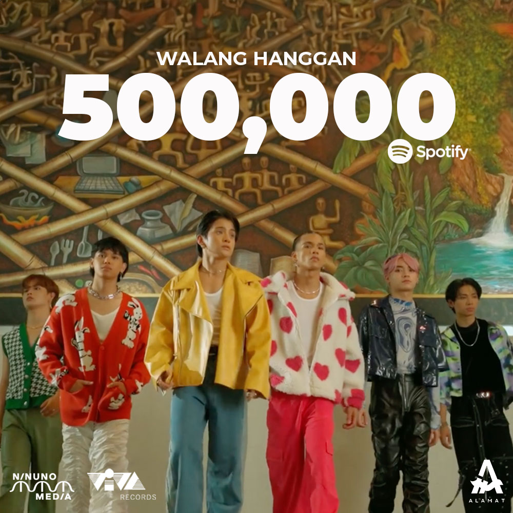 Alamat's 'WALANG HANGGAN' has surpassed 500,000+ Spotify streams ❤️