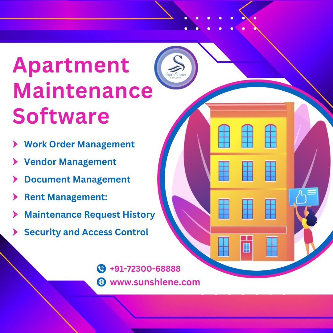 🛠️ Revolutionize Your Apartment Management with Cutting-Edge Maintenance Software! 🏢

#ApartmentManagement #PropertyTech #MaintenanceSoftware #PropertyManagement #RealEstateTech #FacilitiesManagement #Efficiency #SunShineItSolution #SunShineWorldWide