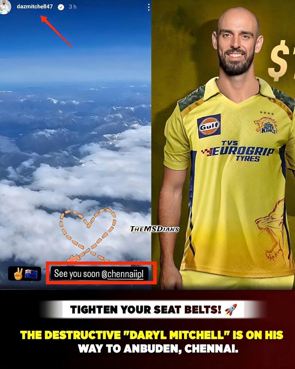 The Distroyer Is Coming 🫶👑💛
#DarylMitchell
#ipl2024 #csk #WhistlePodu #CSKvsRCB #ChennaiSuperKings
