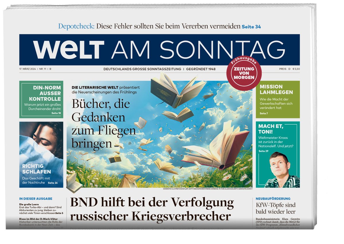 Die neue #WELTAMSONNTAG – jetzt bei Ihrem Zeitungshändler oder hier im E-Paper: epaper.welt.de