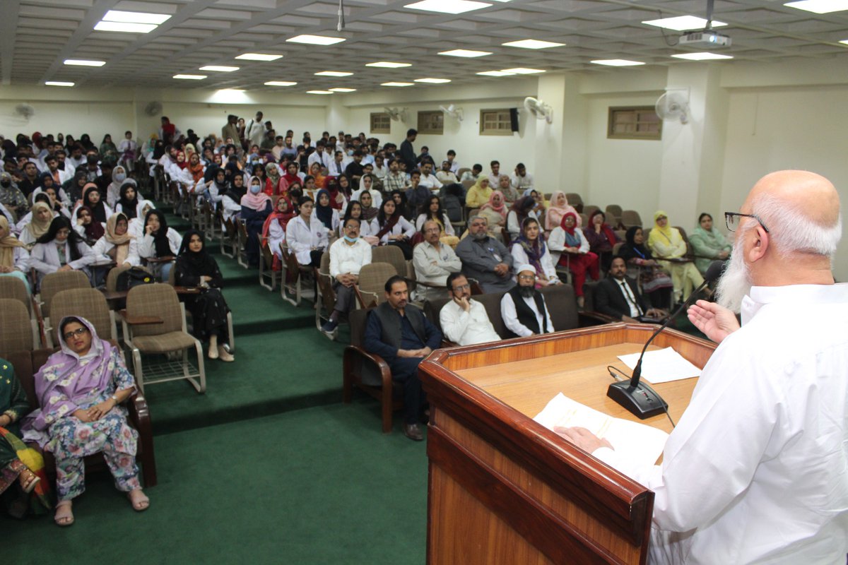 IU_Org's tweet photo. An enlightening session on the "Prevention of Blasphemous Material/Activities on Social Media" was conducted at Isra University Karachi Campus, aimed at raising awareness about the sensitive issue of blasphemy in the digital age. The session, held on March 15th, 2024, witnessed the esteemed presence of distinguished guest speakers Dr. Mufti Ejaz Ahmed Samdani and Advocate Asif Ali Bhutto, both renowned figures in their respective fields.
Dr. Mufti Ejaz Ahmed Samdani, an eminent Islamic scholar holding a PhD/M. Phil from Karachi University, captivated the audience with his profound insights on Islamic teachings and their relevance to contemporary challenges. With a rich educational background including a Master of Arts in Islamic Studies and L.L.B. from Bahauddin Zakariya University and Sindh Muslim Government College respectively, Dr. Samdani's expertise provided a solid foundation for the discourse on preventing blasphemy.
Advocate Asif Ali Bhutto, a respected legal practitioner of the Sindh High Court, complemented the session with his legal perspectives on addressing blasphemy-related issues within the framework of the law. His insights shed light on the legal intricacies surrounding blasphemy cases and the importance of upholding justice while respecting freedom of expression.
The session commenced with a warm welcome extended by Principal Al-Tibri Medical Prof. Dr. Rafique Ahmed, emphasizing the significance of the topic at hand. Pro-Vice Chancellor of Isra University Karachi, Prof. Dr. Muhammad Umer Kazi, conveyed a vote of thanks, acknowledging the valuable contributions of the guest speakers towards fostering a deeper understanding of the subject.
The event witnessed a diverse audience comprising faculty members, students, and staff, all eager to engage in meaningful dialogue surrounding the prevention of blasphemous content on social media. Among the distinguished attendees were Prof. Dr. Abdul Rashid Shaikh, Director Hospital, Prof. Dr. Abdul Rabb Bhutto, Medical Superintendent, Col. Dr. Asad Ali Shaikh, Additional Director Hospital and Mr. Aamir Gopang, Administrator of Isra University Karachi Campus.
The session concluded with a sense of collective responsibility towards safeguarding religious sensitivities while promoting responsible use of social media platforms. It served as a reminder of the importance of fostering a culture of respect, tolerance and understanding in the digital realm, in line with the core values of Isra University Karachi.