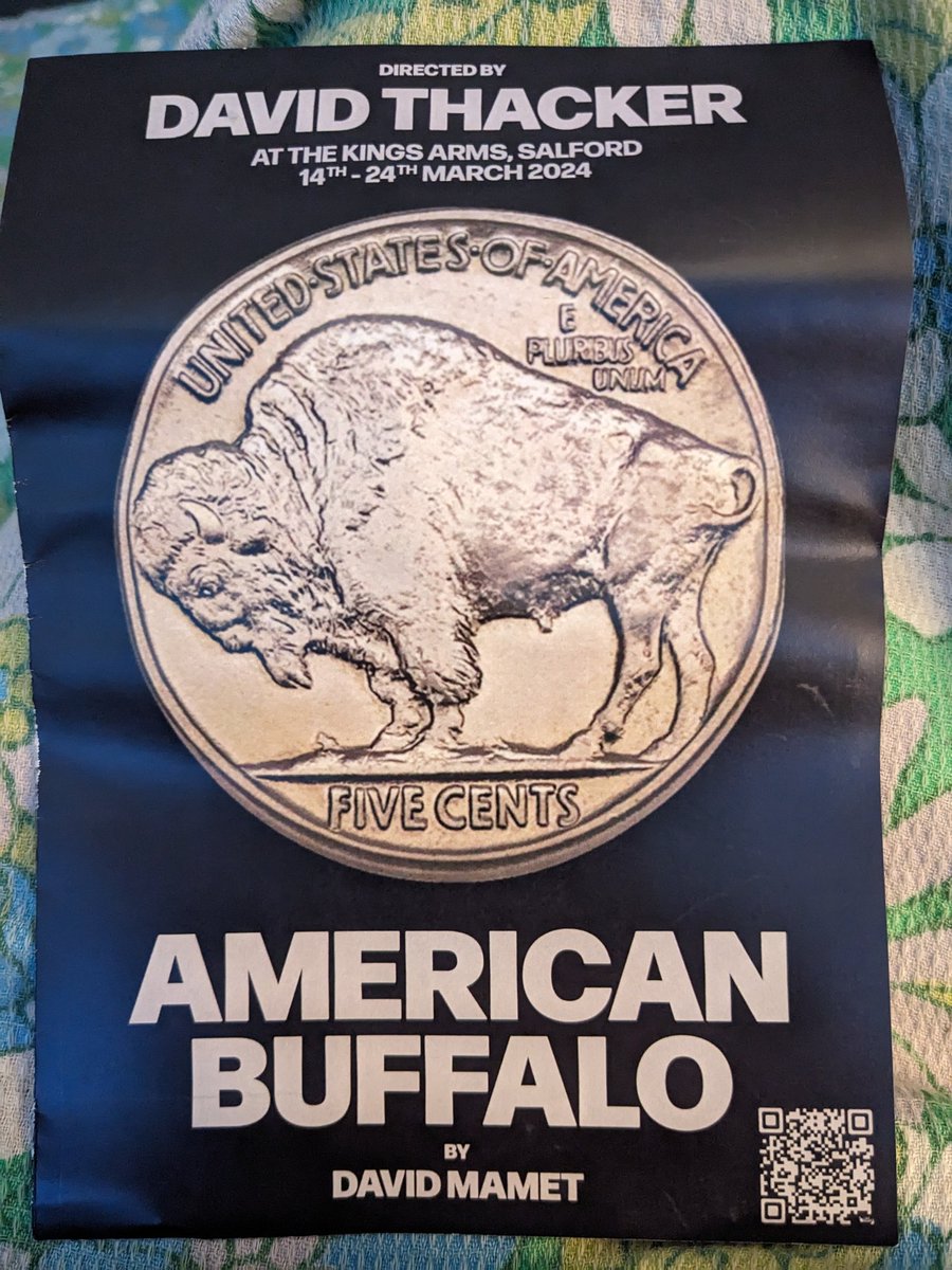 Went to see American Buffalo by David Mamet <a href="/kingssalford/">The Kings Arms</a> last night. It's on until 24th March and frankly you should kill for a ticket. National Theatre standard production in a fringe theatre. Will be thinking about it for a long time.