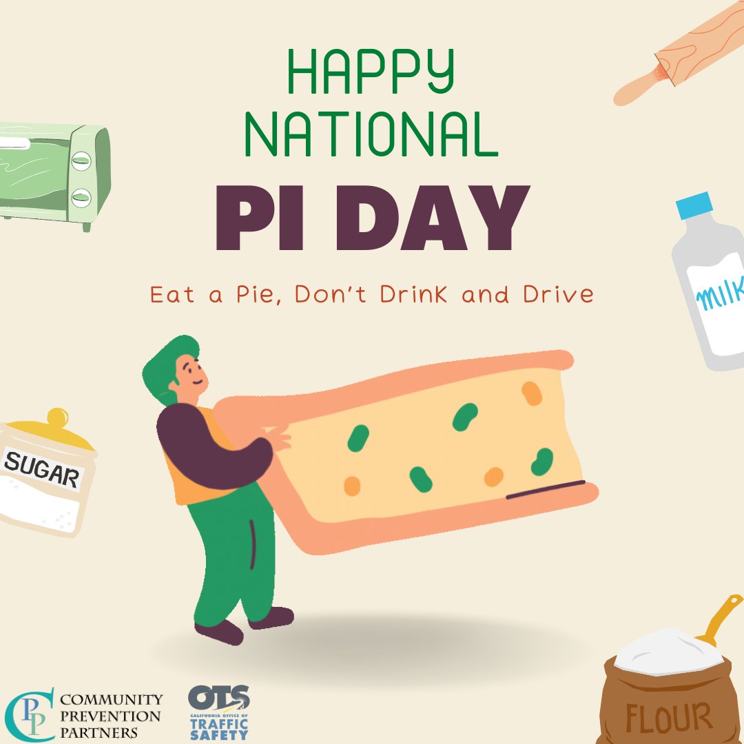 sccfnlp's tweet image. Happy Pi Day

Eat a pie, don’t drink and drive.

Even a small amount of alcohol can affect your ability to drive. It’s better to be safe than sorry. Designate a sober driver!

Funding for this program was provided by a grant from the California Office of Traffic Safety, through…