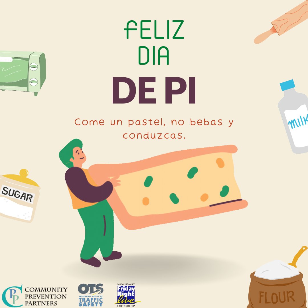 sccfnlp's tweet image. Feliz día de Pi

Come un pastel, no bebas y conduzcas.

Una pequeña cantidad de alcohol puede afectar su capacidad para conducir. Es mejor prevenir que lamentar.

El financiamiento para este programa fue proporcionado por una subvención de la Oficina de
Seguridad del Tráfico de…