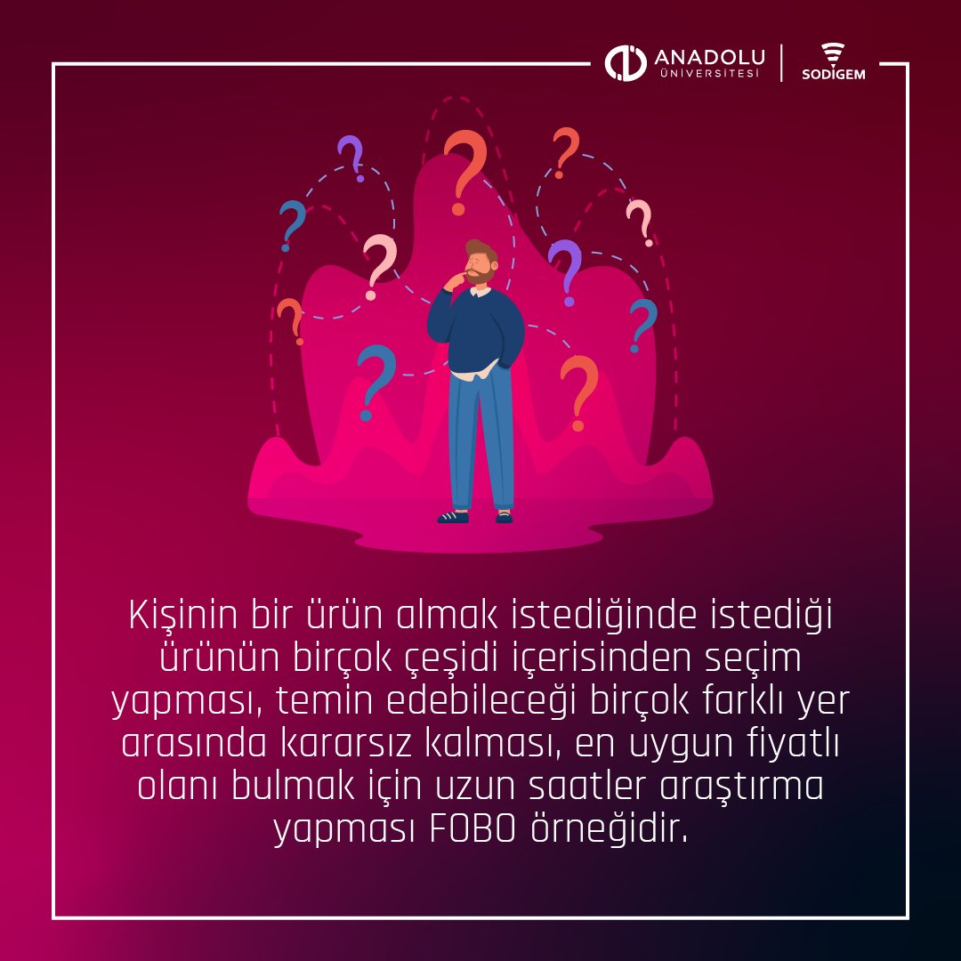 anadolusodigem's tweet photo. #FOBO Nedir?
#FearOfBetterOptions #SODİGEM https://t.co/aV5RTdmlLn
