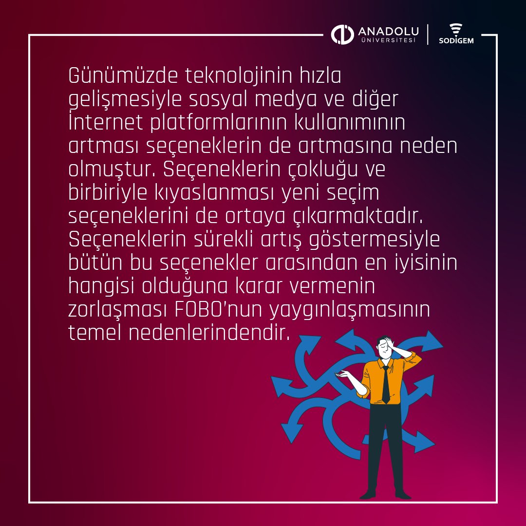 anadolusodigem's tweet photo. #FOBO Nedir?
#FearOfBetterOptions #SODİGEM https://t.co/aV5RTdmlLn