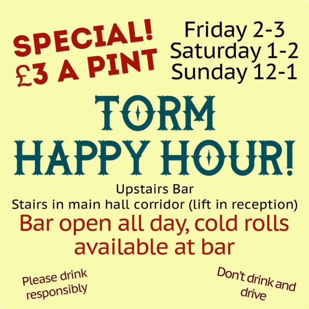 TormVirtual's tweet photo. £3 a pint during happy hour - don't forget! https://t.co/72C96JodYE