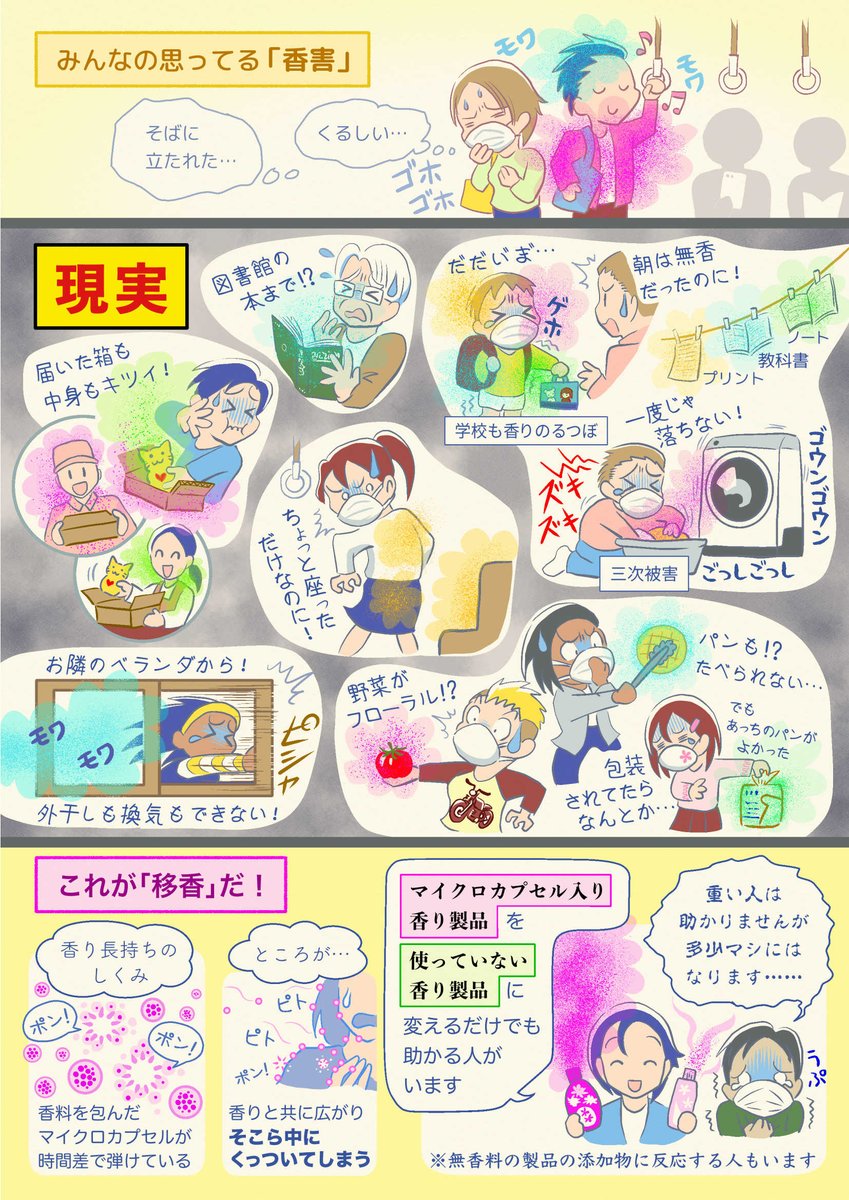 GB0FakeWat's tweet photo. 香害ってなんか思ってたやつと違う！

という話。
#香害はみんなの問題　#化学物質過敏症　#香害は公害 https://t.co/H1QBsL5IpI