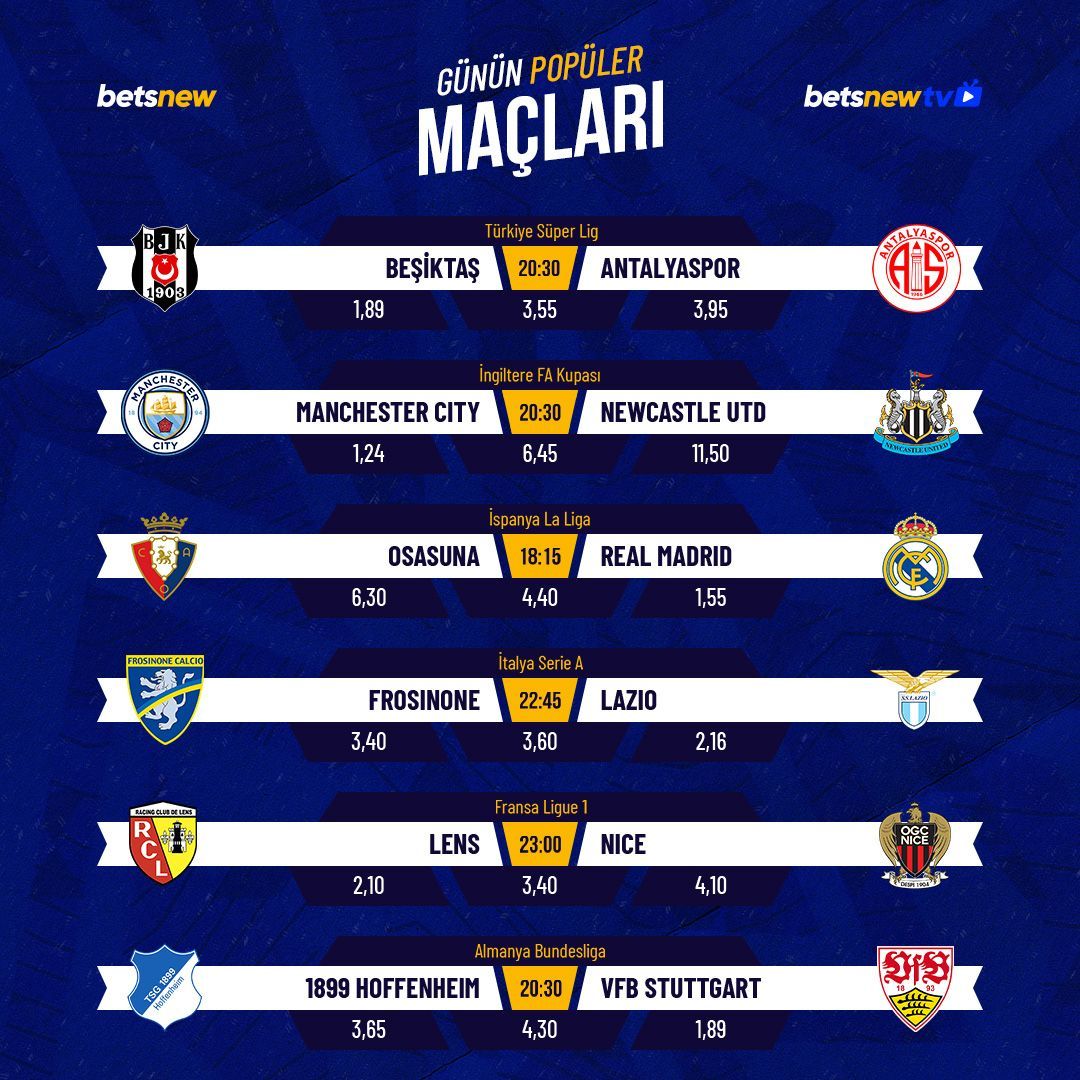 BetsnewResmi's tweet photo. ⚽️ Günün en popüler müsabakaları, geniş ve canlı market seçenekleri ile Betsnew’de!

✅ Güvenilir Bahsin Adresi
📲 https://t.co/V0EWK1fMrH https://t.co/1VQ1emMZyf
