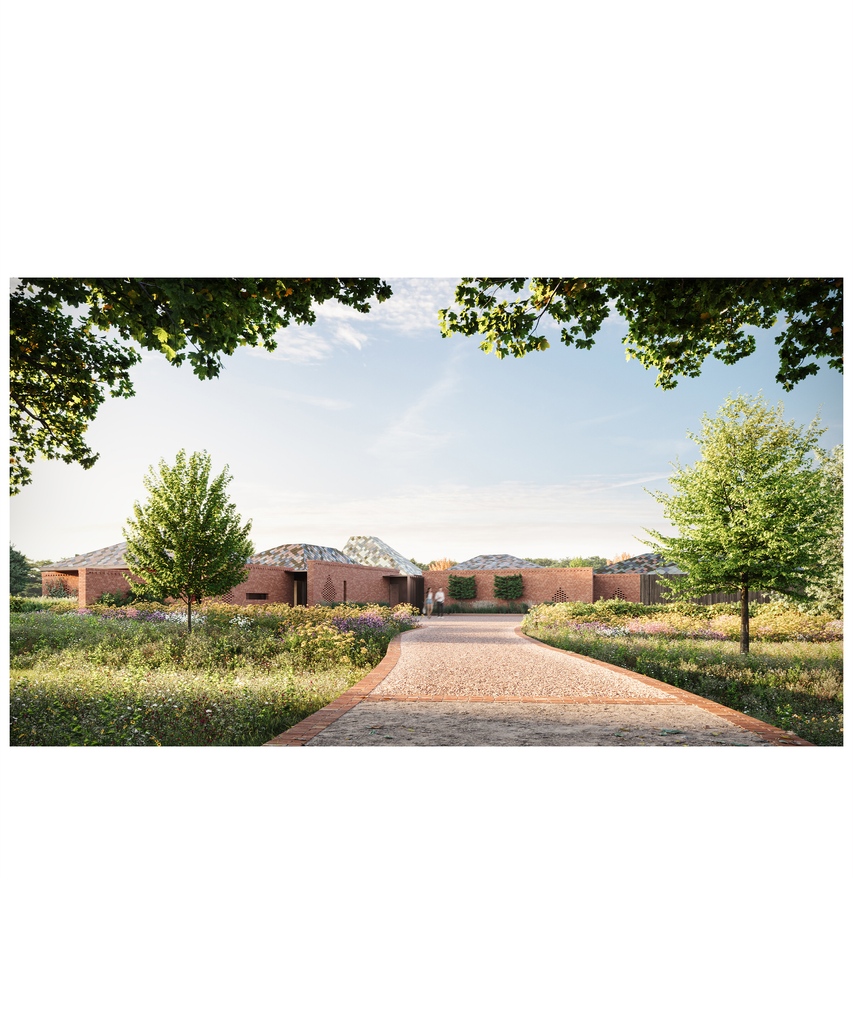 Approach and arrival courtyard of our #Para 84 in Kent. The building presents a composition of masonry brickwork “garden” walls behind which sit the building blocks, characterised by a rich and varied roofscape . . . #para84 #paragraph84 #architecture #sustainabledesign #design