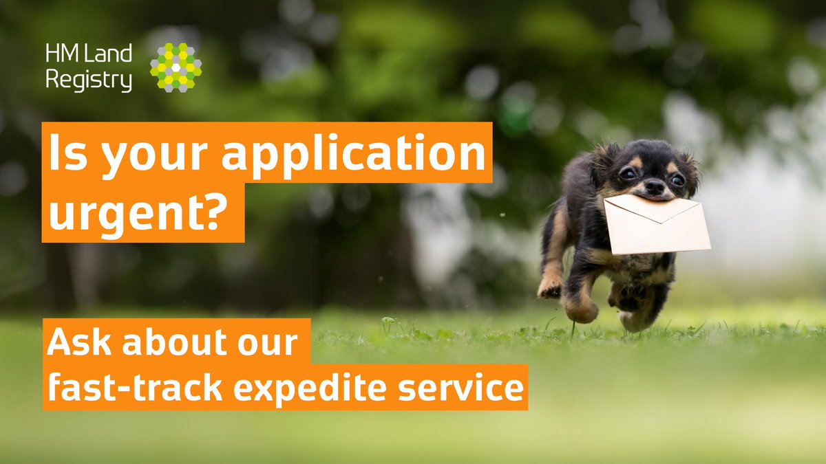 Our free expedite (fast-track) system is there for you if you have an urgent land registration issue such as a remortgage, divorce or probate matter. You can ask your conveyancer to apply for you. Find out more: gov.uk/guidance/reque…