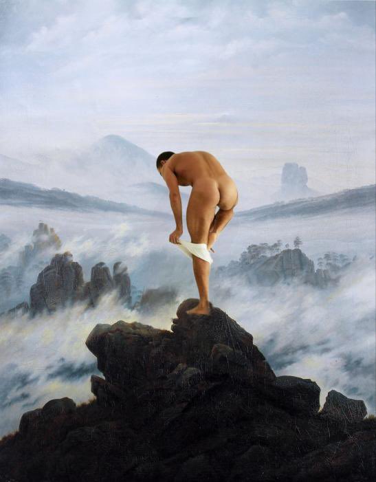 The white universe beholds man.