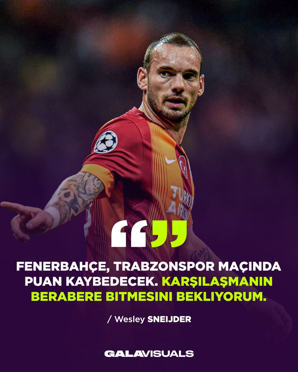 💭 Eski futbolcumuz Wesley Sneijder'in FB-TS maçı hakkında yorumu. #Sneijder
