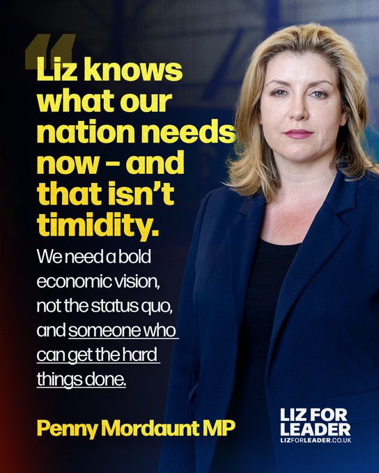 This graphic by Penny Mordaunt supporting Liz Truss for PM from 2022 seems to have mysteriously disappeared from the internet. Nothing is irreplaceable however…