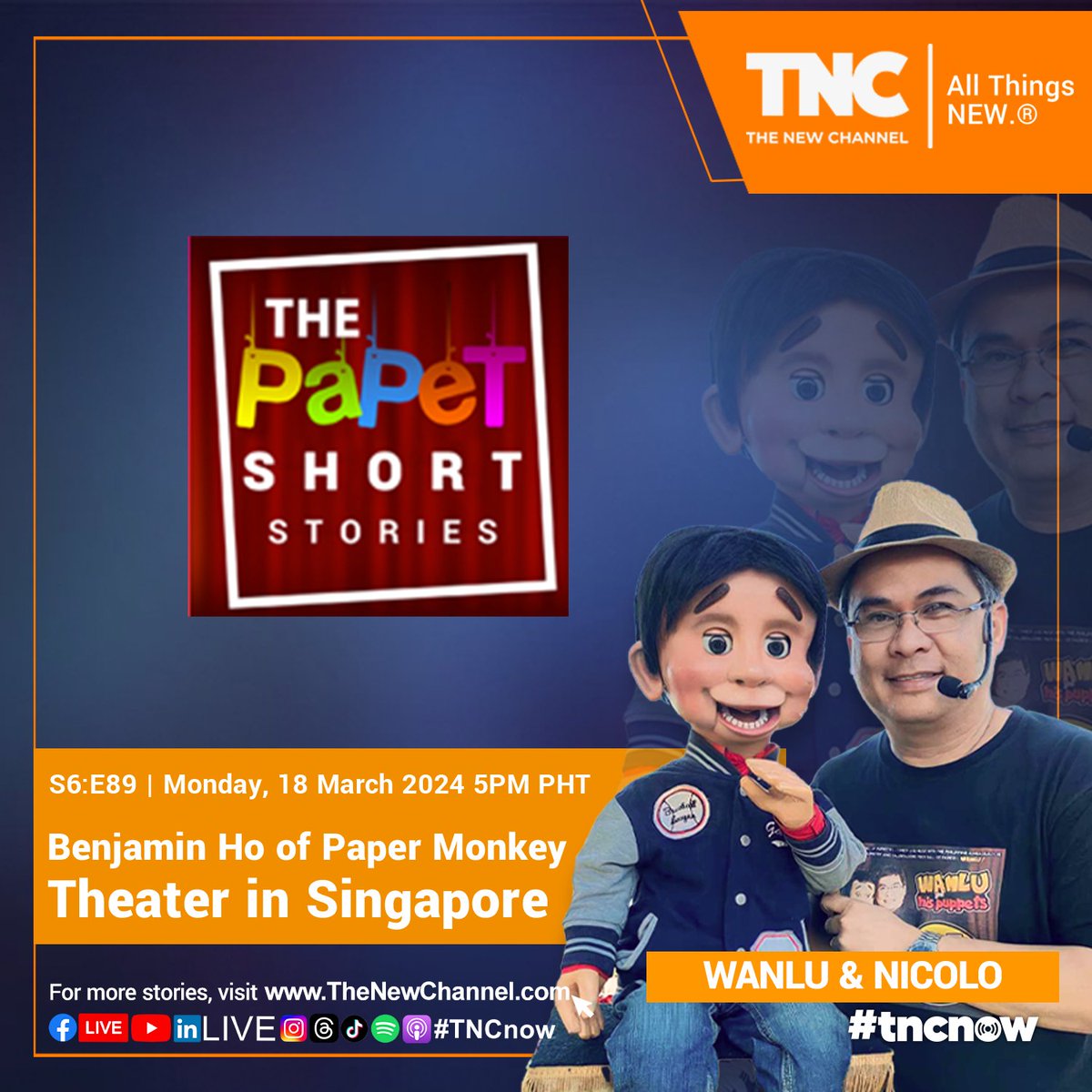 #onTNC #TNCnow #ThePapetShortStoriesOnTNC #TitoWanlu #WanluLunaria #Nicolo #BenjaminHo #PaperMonkeyTheater #Singapore #Puppeteer #FunParty #NicoloPuppet #FYP #ForYouPage #WatchTNCNow #TNCTheNewChannel #AllThingsNEW