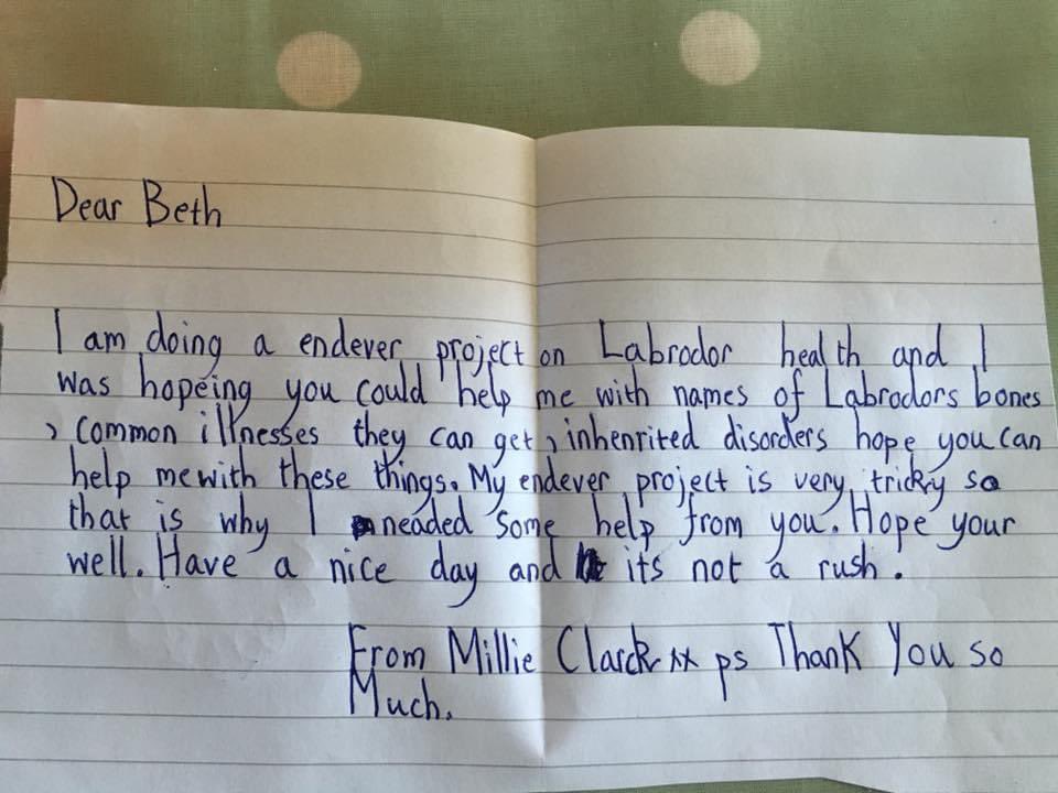 Love a Facebook memories…. 10 years ago <a href="/islaycountrygal/">Millie_Clark</a> was doing her endeavour project for school and wrote to our local vet for help. Forgiving the grammar which will horrify her now 😂she’s always had her heart set on vet med and she is well on track.  So proud of our lass