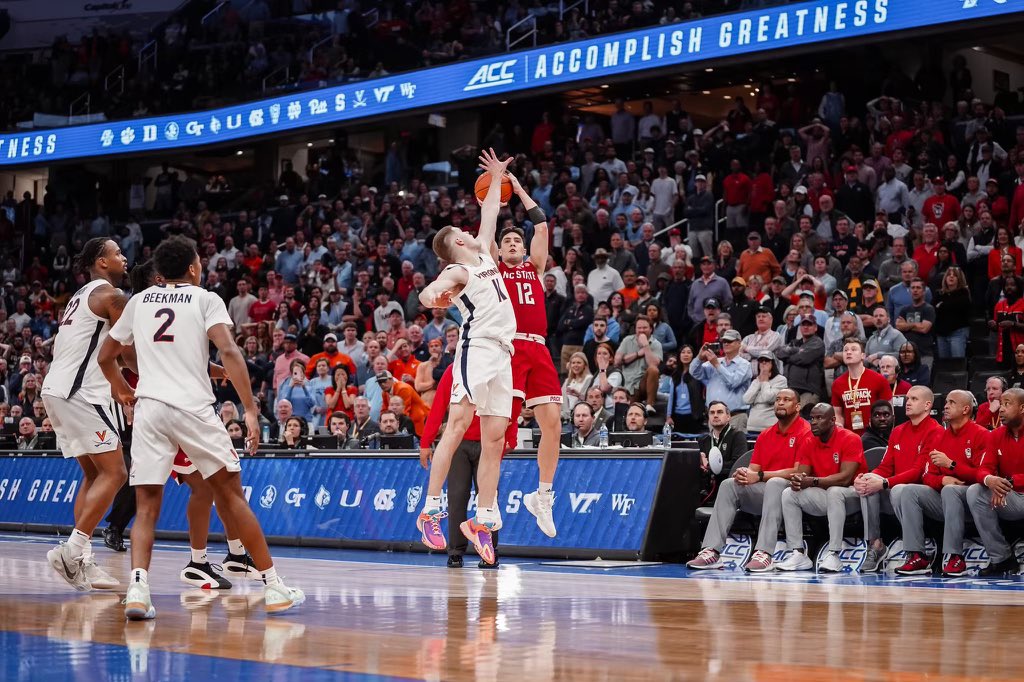 WHAT A NIGHT! 🤯‼️ Michael O’Connell’s historic shot against UVA helps advance @PackMensBball to the ACC Tournament Championship Game! Make a new $111+ contribution TODAY and receive a signed photo from @MichaelOC_12!🐺 LINK: onepacknil.com/pages/1pack-su… GO PACK!