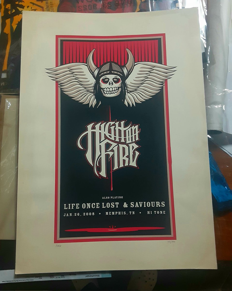 Look what I found in some of my stuff. Thought I got rid of them all. Designed and screen printed by me back in 2008. #locoatfua #fresnoundergroundart #highonfire #gigposter