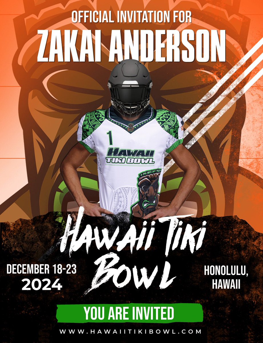 Blessed to receive an Invitation to play in the 2024 Hawaii Tiki Bowl this December!! #WeareRoyal