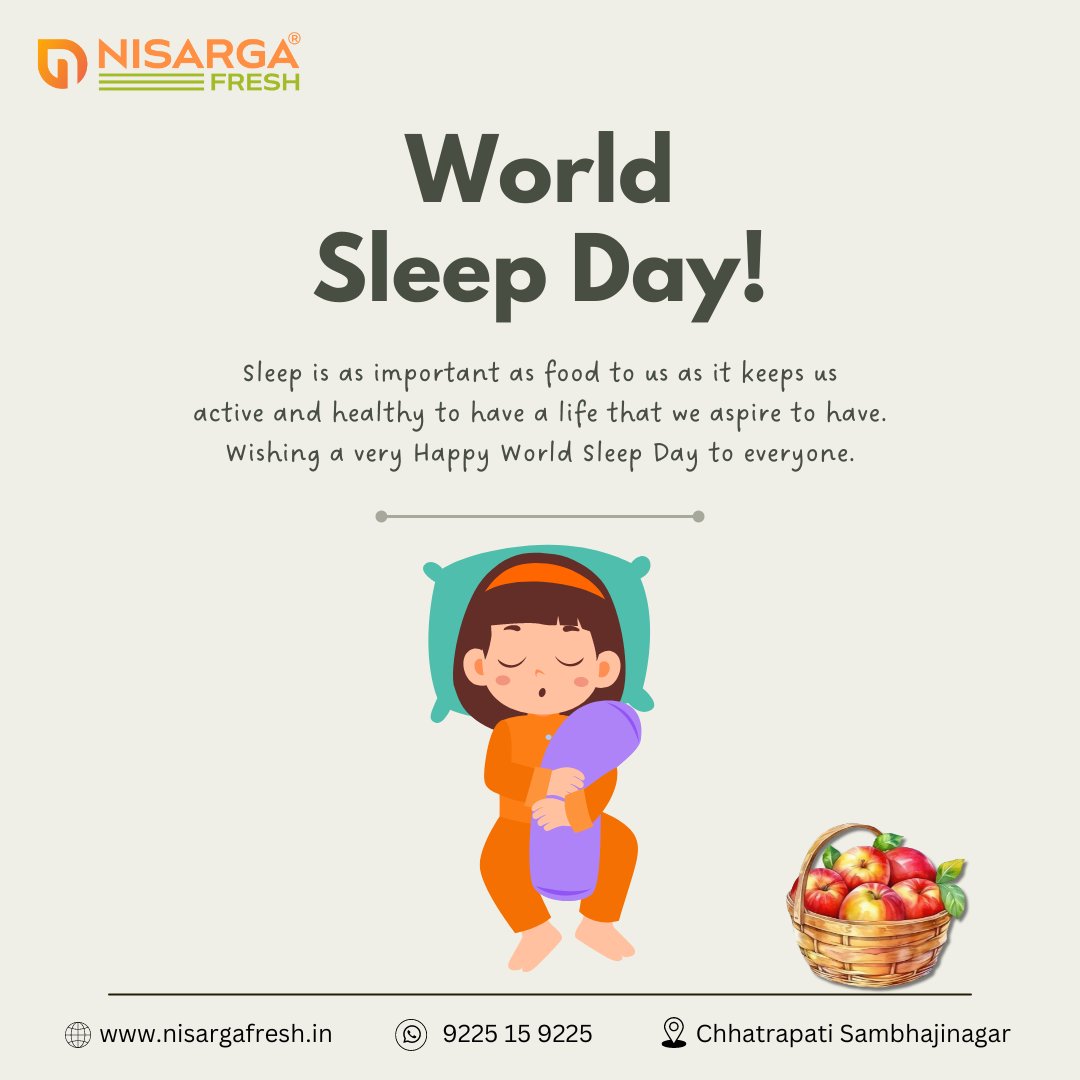 NisargaFresh20's tweet photo. World Sleep Day! 💤 
✨Sleep is not just a luxury; it's a vital ingredient for a fulfilling life. As we celebrate this day, let's prioritize our well-being and recharge our minds and bodies. #SleepWellLiveWell 

For orders, Visit -  https://t.co/0d5o3L1Diq 🌿 https://t.co/NTobGOfaU5