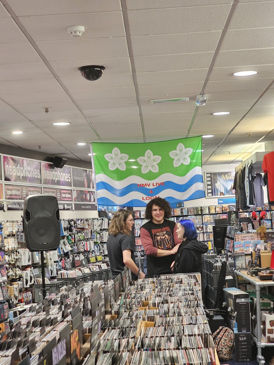 hmvCarlisle's tweet photo. #melophobia setting up for their performance at 2pm. Get yourself down for some live music @ShowcaseCumbria https://t.co/7E1xz4ehIv