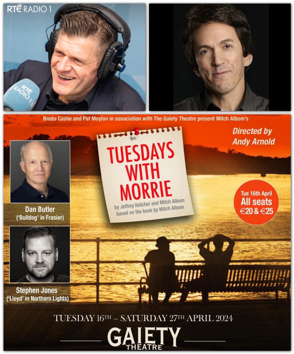 gaiety_theatre's tweet photo. @MitchAlbom, author of TUESDAYS WITH MORRIE, spoke with Brendan O’Connor @RTERadio1 for a very moving &amp; inspirational conversation this morning. 

Don’t miss seeing his wonderful book brought to life @gaiety_theatre 16-27 April

TICKETS: https://t.co/T3BmdmeihS

@RadioBrendanRTE https://t.co/YelbAvmujz