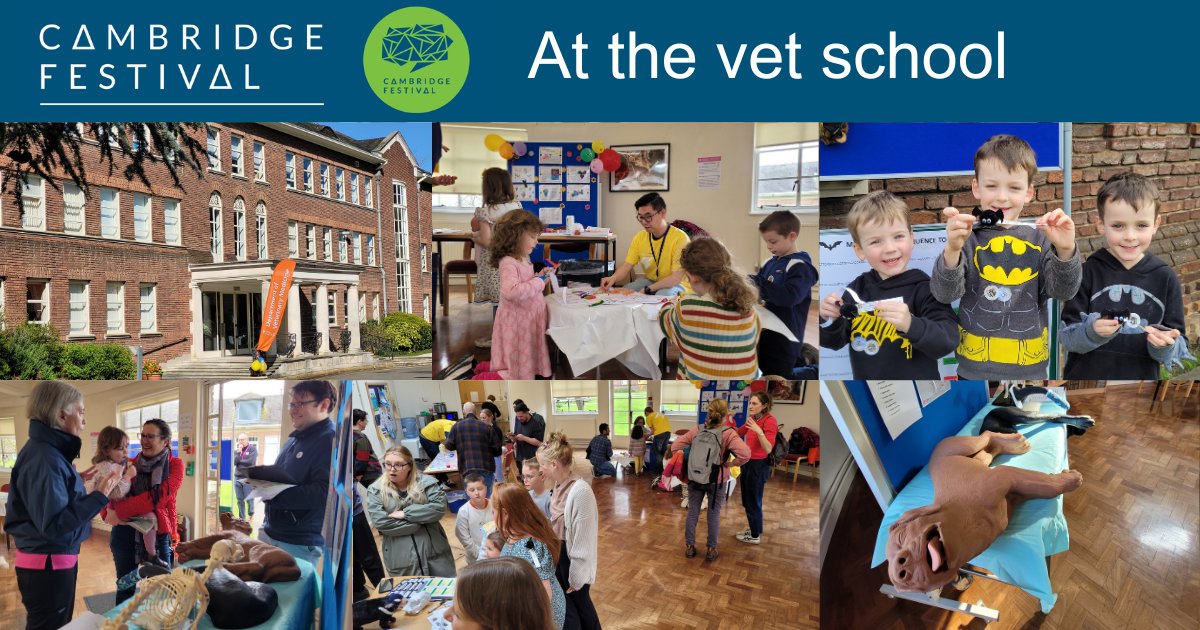 🧬We're having lots of fun up at the @CamVetSchool as we taking part in the West Cambridge Open Day part of the @Cambridge_Fest 🦸‍♀️ Don't forget to come along at 2pm and 3pm for our two fun and family-friendly talks. @Cambridge_Uni #ScienceFun @westcamhub