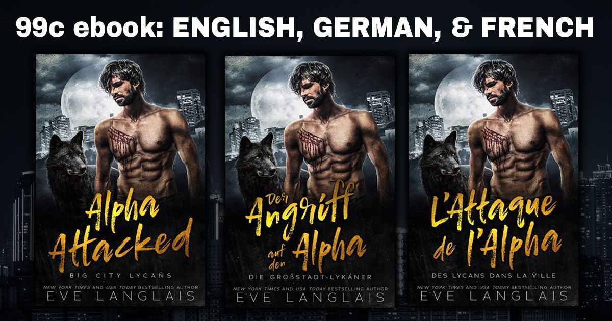 Last chance, don't miss out! Alpha Attacked (Big City Lycans, #1) is 99c USD for a limited time—in English, German, and French! English: buff.ly/49AV7Vl German: buff.ly/3uNAA0V French: buff.ly/49HHBPV