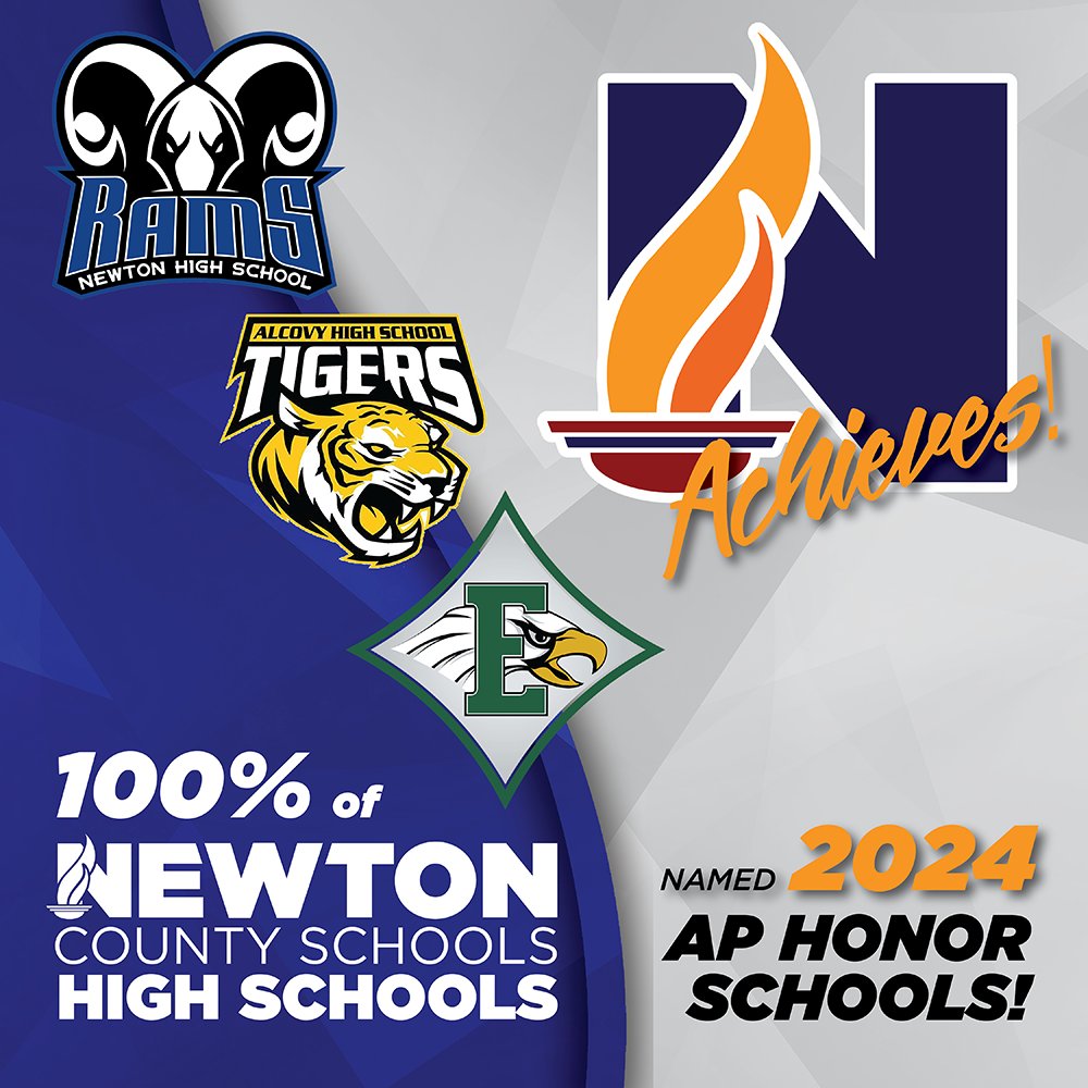 Did you know? 100% of NCS High Schools, @AlcovyHS, @EHS_Eagles, and @Newton_High were named 2024 AP Honor Schools! newtoncountyschools.org/departments/pu…