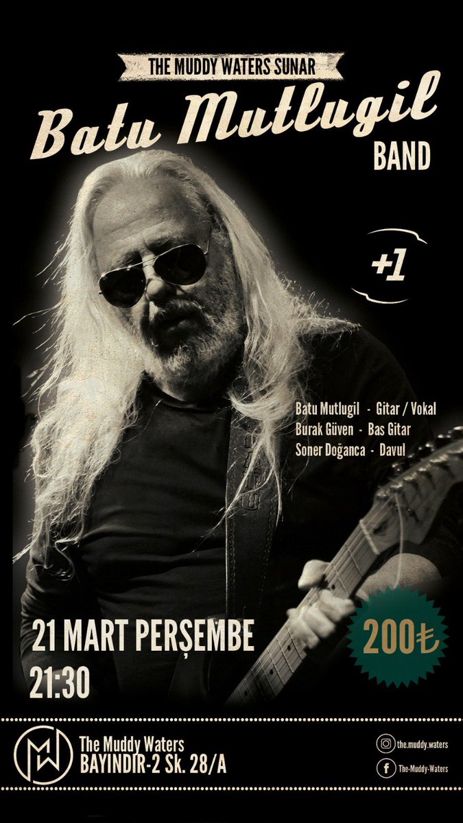 TheMuddyWaters2's tweet photo. BATU MUTLUGİL BAND 21 Mart akşamı sizlerle…
#themuddywaterspub
#ankarabluesbar #ankara #bluesbar #bluesmusic #konser #live #canlı #tedankara #odtu #metu #hacettepe #blues #deltablues #texasblues #chicagoblues #swing #jazz #bebop #rockabilly #rocknroll #batumutlugil https://t.co/115PWPvgdQ
